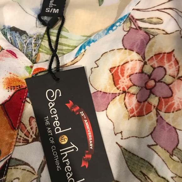 NWT.  S/M Sacred Threads Blouse.  218135. CL/GR - Picture 5 of 6